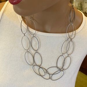 Unique oval shaped chain necklace- delicate statement piece, wear long or double